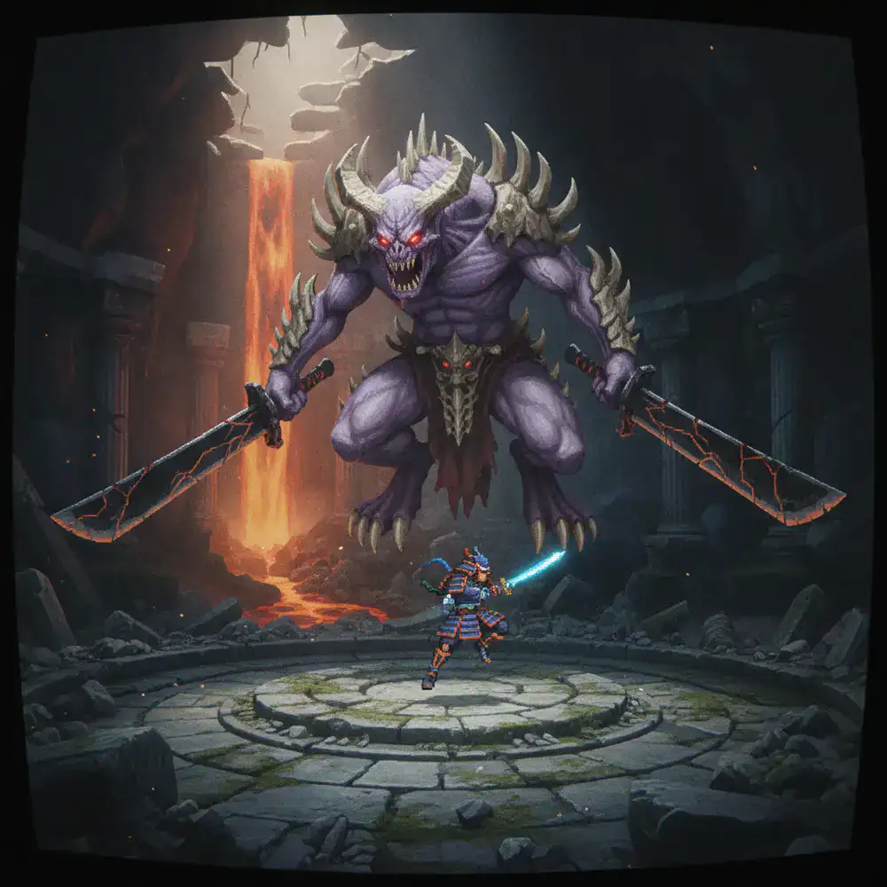Early screenshot of a boss level